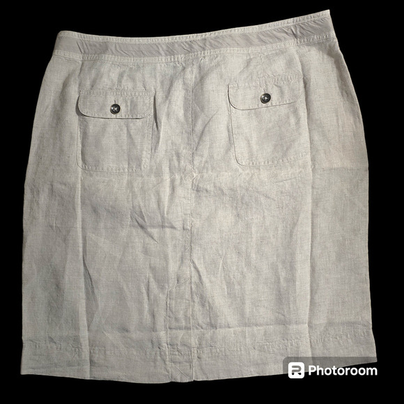 NWT, Talbots Women’s 100% Pure Irish Linen Skirt Beige, Size 16. - Picture 8 of 9